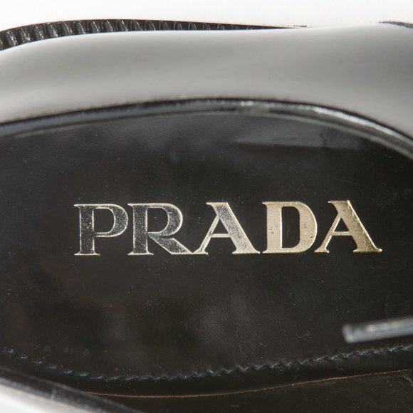 Prada black Leather Oxford Shoes - Picture 4 of 5